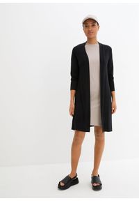 bonprix - Kardigan z miękkiej mieszanki wiskozy. Kolor: czarny. Materiał: wiskoza. Długość: długie #3