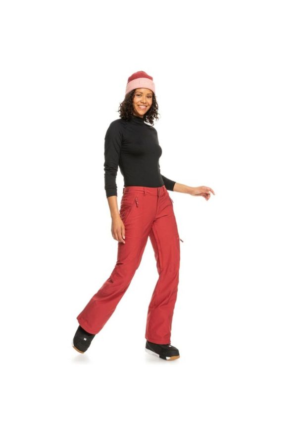 Spodnie narciarskie damskie Roxy Diversion. Kolor: czerwony. Materiał: poliester. Sezon: zima. Sport: narciarstwo