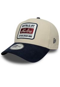 Czapka unisex New Era Patch Suede 9FORTY E-Frame 60771797- beżowa. Kolor: beżowy. Materiał: poliester, bawełna. Wzór: aplikacja. Styl: klasyczny #1