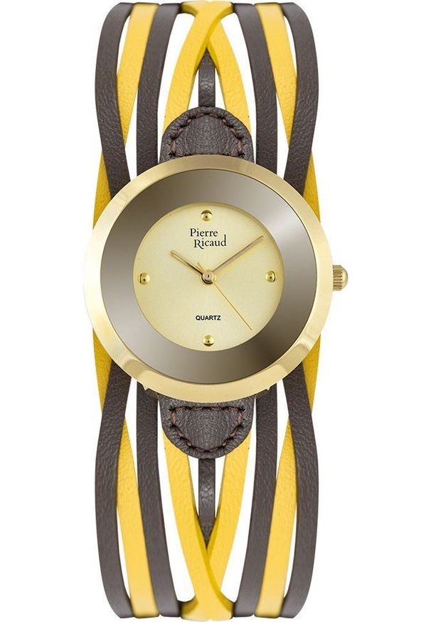 Zegarek Pierre Ricaud Zegarek damski Pierre Ricaud P22016.1M41Q-SET żółty. Kolor: żółty