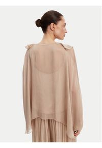 ViCOLO Bluzka TD0019 Beżowy Oversize. Kolor: beżowy. Materiał: jedwab, wiskoza #2