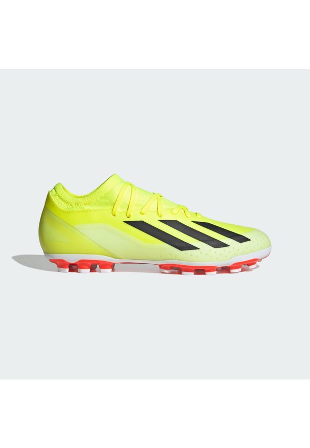 Adidas - Buty X Crazyfast League AG. Kolor: zielony, biały, żółty, czarny, wielokolorowy. Materiał: materiał