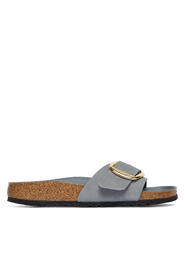 Birkenstock Klapki Madrid Big Buckle Hex 1032090 Szary. Kolor: szary. Materiał: skóra