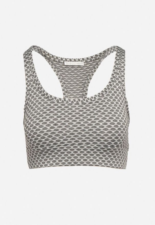 Renee - Biały Elastyczny Top Biustonosz w Sportowym Stylu Refettia. Kolor: biały. Materiał: jeans