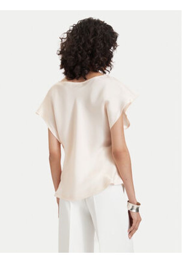 Maryley Bluzka 26EB013/31SA Beżowy jasny Regular Fit. Kolor: beżowy. Materiał: wiskoza