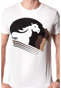 Wrangler - KOSZULKA WRANGLER WESTERN GRAPHIC TEE OFFWHITE W7B94FK02. Kolor: biały. Wzór: nadruk #8