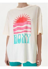 Roxy T-Shirt Hangloose Poster ERJZT06090 Beżowy jasny Loose Fit. Kolor: beżowy. Materiał: bawełna #3