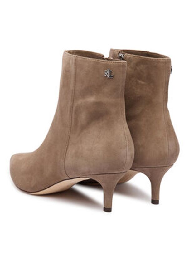 Lauren Ralph Lauren - LAUREN RALPH LAUREN Botki McKay 802967779008 Beżowy. Kolor: beżowy. Materiał: zamsz, skóra