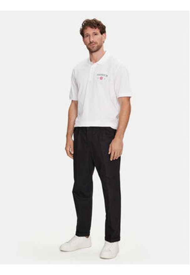 Jack & Jones Polo Jprblaalfie 12259678 Biały Regular Fit. Typ kołnierza: polo. Kolor: biały. Materiał: bawełna