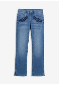 bonprix - Dżinsy bootcut ze średnim stanem. Kolor: niebieski