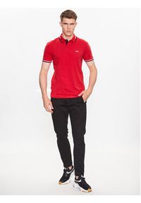 BOSS - Boss Polo 50469245 Czerwony Slim Fit. Typ kołnierza: polo. Kolor: czerwony. Materiał: bawełna