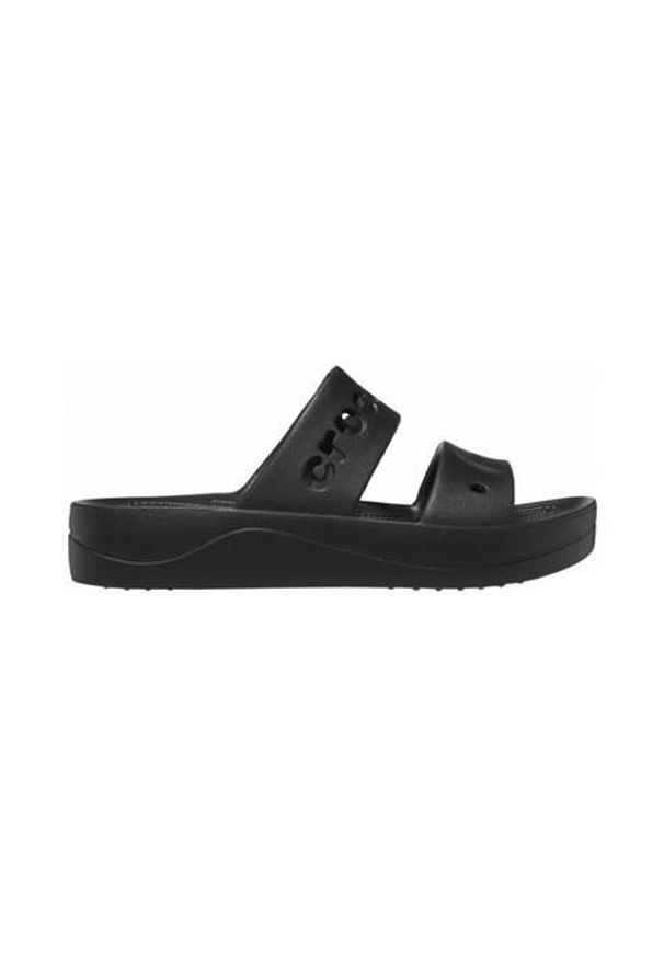 Klapki damskie Crocs Baya Platform. Kolor: czarny, wielokolorowy. Materiał: syntetyk, materiał. Obcas: na platformie
