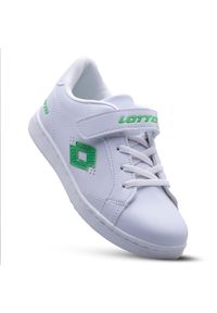 Buty dziecięce LOTTO JAMBOL K lifestylowe sneakersy. Kolor: biały, zielony, wielokolorowy