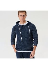 Sinsay - Sweter z kapturem - Granatowy. Typ kołnierza: kaptur. Kolor: niebieski #1