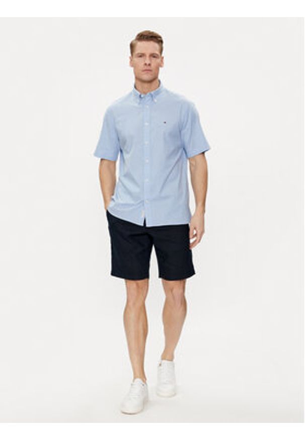 TOMMY HILFIGER - Tommy Hilfiger Koszula 1985 MW0MW33810 Niebieski Slim Fit. Kolor: niebieski. Materiał: bawełna