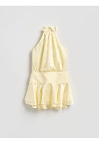 Reserved - Sukienka z wiskozą - jasnożółty. Kolor: żółty. Materiał: wiskoza #1