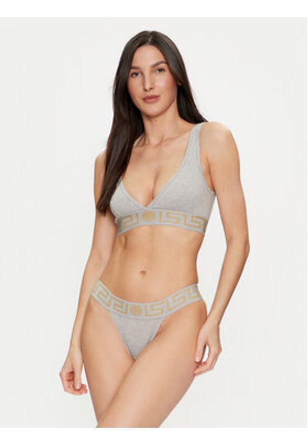 VERSACE - Versace Biustonosz braletka AUD01047 Szary. Kolor: szary. Materiał: bawełna