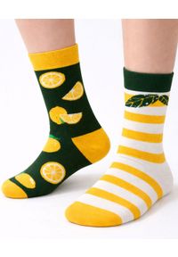 His Story - Skarpetki Bawełniane - Tematyczne - Asymetryczne, Cytrynowe. Kolor: wielokolorowy. Materiał: elastan, bawełna, poliamid #3