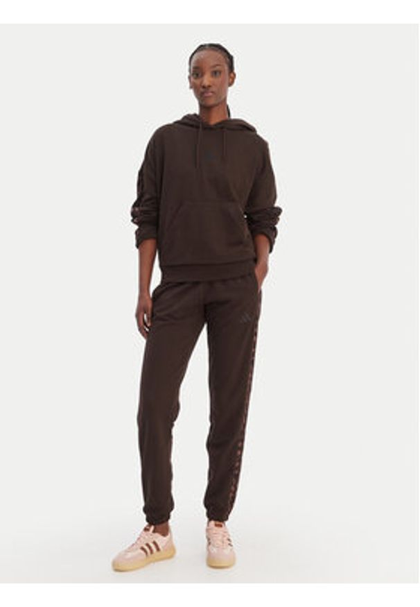 Adidas - adidas Bluza Seasonal Essentials Leopard Print KA4683 Brązowy Loose Fit. Kolor: brązowy. Materiał: bawełna, syntetyk. Wzór: nadruk