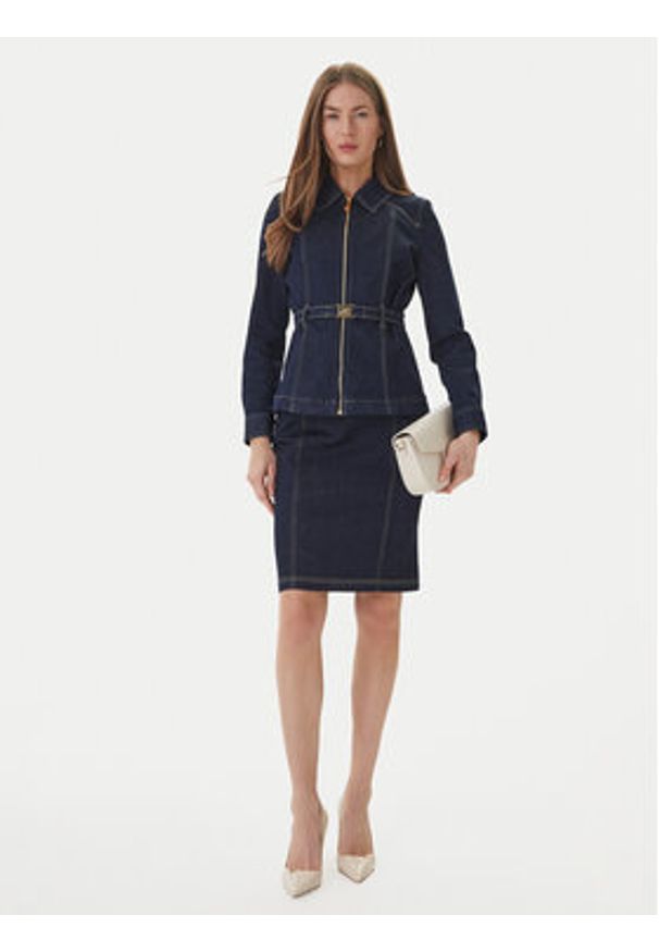 Luisa Spagnoli Kurtka jeansowa Vigana 542808 Granatowy Slim Fit. Kolor: niebieski. Materiał: bawełna