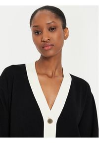 Kontatto Kardigan 3M0258 Czarny Regular Fit. Kolor: czarny. Materiał: wiskoza #4