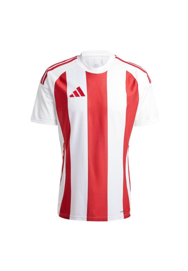 Adidas - Koszulka Striped 24. Kolor: biały, czerwony, wielokolorowy. Materiał: materiał. Sport: piłka nożna