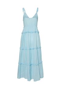 YAS Sukienka letnia Anina 26038014 Błękitny Regular Fit. Kolor: niebieski. Materiał: bawełna. Sezon: lato