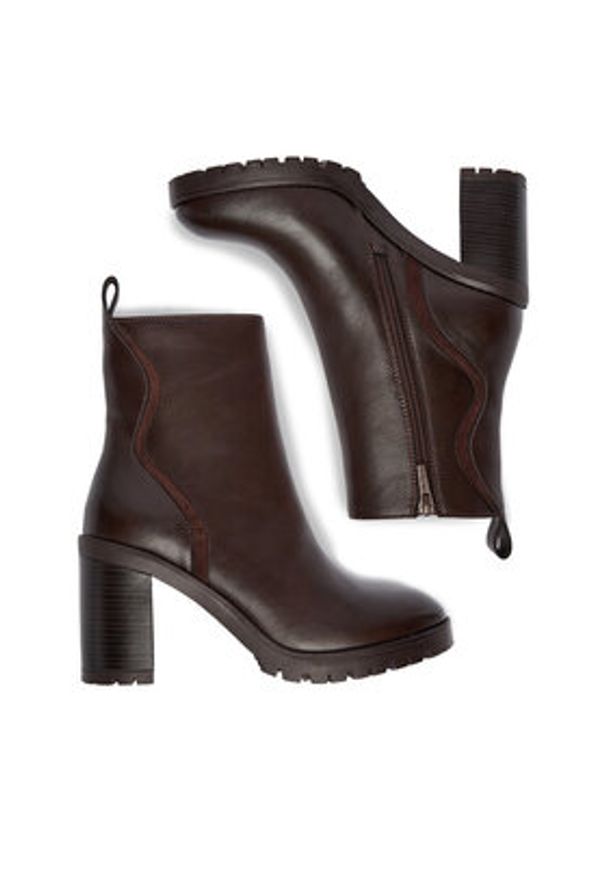 Jenny - JENNY Botki CEO-HY2T625-6 Brązowy. Kolor: brązowy. Materiał: materiał, syntetyk