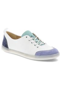 Białe Sneakersy Armodo Wygodne Sznurowane Obuwie Damskie. Okazja: na co dzień. Zapięcie: sznurówki. Kolor: biały. Materiał: skóra. Wzór: aplikacja