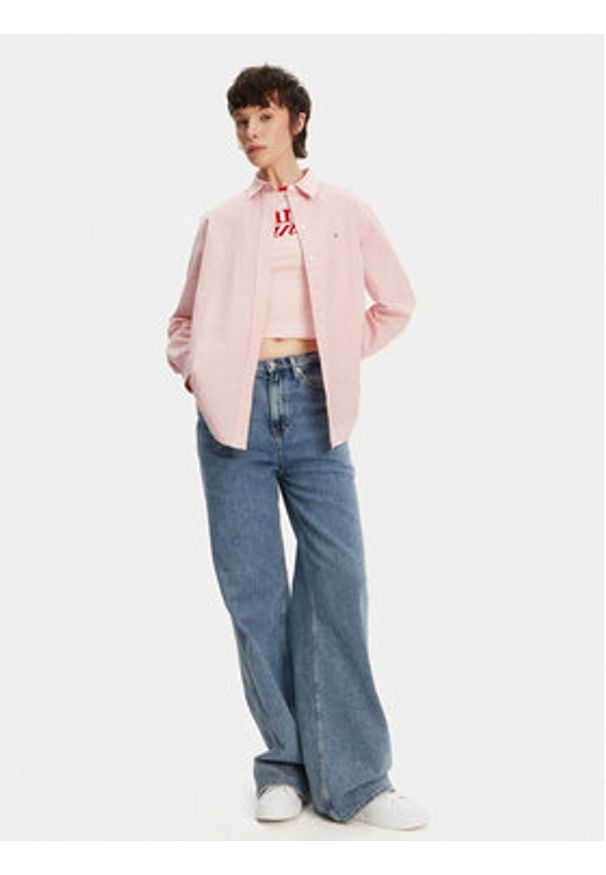Tommy Jeans Koszula DW0DW20292 Różowy Relaxed Fit. Kolor: różowy. Materiał: bawełna