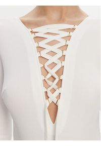 Elisabetta Franchi Body BO-019-51E2-V350 Biały Slim Fit. Kolor: biały. Materiał: wiskoza #5