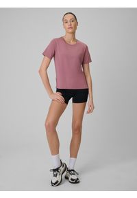 4f - 4F Koszulka treningowa loose szybkoschnąca damska - beżowa XXL. Kolor: beżowy. Sport: fitness #2