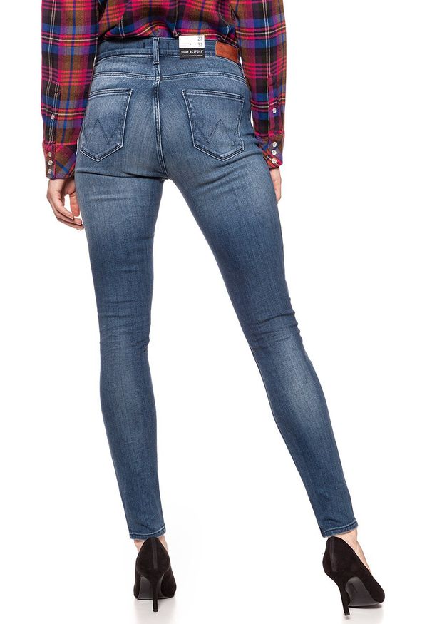 Wrangler - WRANGLER HIGH RISE SKINNY VINTAGE BLUE W27HX785R 112128146. Stan: podwyższony. Styl: vintage