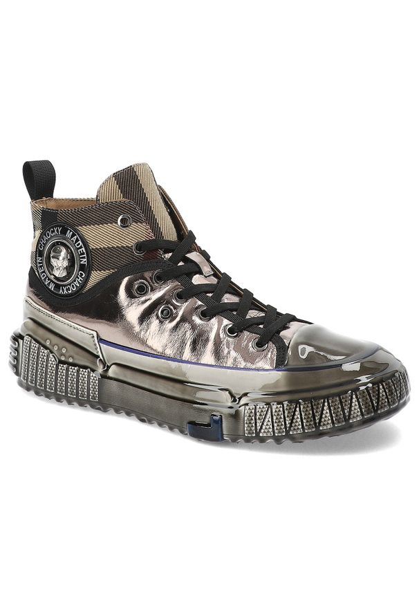 Złote Sneakersy John Doubare Stylowe Obuwie Męskie. Okazja: na co dzień. Kolor: złoty. Materiał: materiał, guma. Szerokość cholewki: normalna. Wzór: nadruk