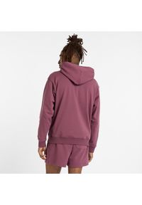 Bluza męska New Balance MT51935FDP – fioletowa. Typ kołnierza: kaptur. Kolor: fioletowy. Materiał: bawełna, dresówka, materiał. Wzór: aplikacja, napisy #3