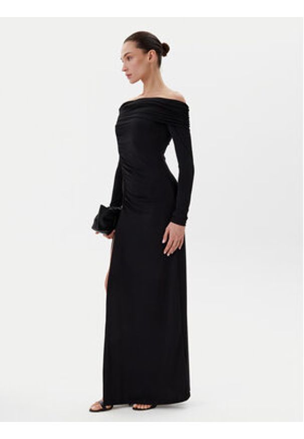 Eleh Sukienka wieczorowa ESS250129 Czarny Regular Fit. Kolor: czarny. Materiał: syntetyk. Styl: wizytowy