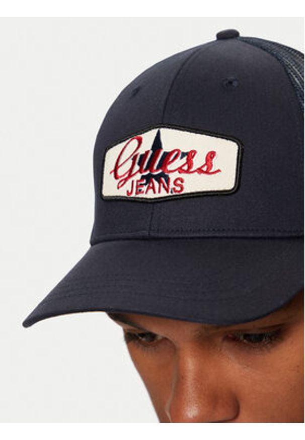 Guess Jeans Czapka z daszkiem M5RZ17 WF8V1 Granatowy. Kolor: niebieski. Materiał: bawełna, materiał