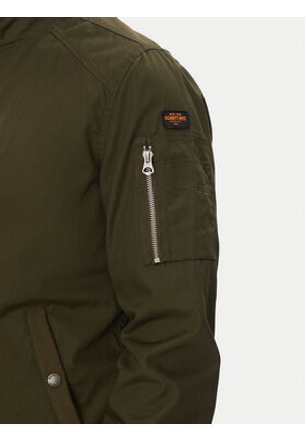 SCHOTT N.Y.C. Kurtka przejściowa Kenny Khaki Regular Fit. Kolor: brązowy. Materiał: syntetyk