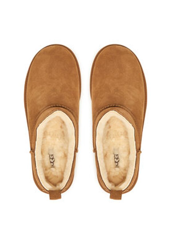 Ugg Śniegowce W Classic Micro 1173891 Brązowy. Kolor: brązowy. Materiał: skóra, zamsz