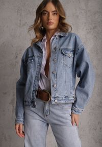 Renee - Niebieska Kurtka Jeansowa Oversize z Bawełną i Lyocellem Vimarosse. Kolor: niebieski. Materiał: bawełna, jeans. Sezon: wiosna, lato. Styl: vintage #5