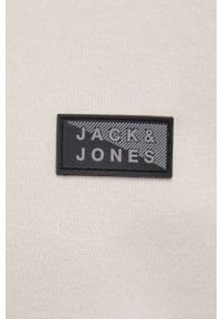 Jack & Jones Bluza męska kolor beżowy z kapturem z aplikacją. Typ kołnierza: kaptur. Kolor: beżowy. Wzór: aplikacja #3