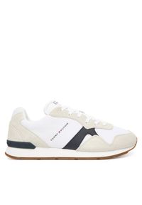 TOMMY HILFIGER - Tommy Hilfiger Sneakersy Runner Icon Mix FM0FM05679 Écru. Kolor: kremowy. Materiał: zamsz, skóra #1