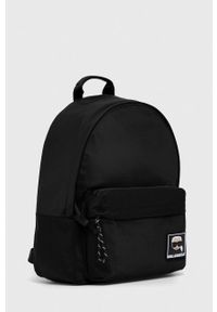 Karl Lagerfeld plecak kolor czarny duży z aplikacją. Kolor: czarny. Materiał: materiał. Wzór: aplikacja #2