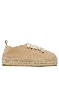 Manebi Espadryle Lace-Up Espadrilles K 1.1 E0 Beżowy. Kolor: beżowy. Materiał: zamsz, skóra