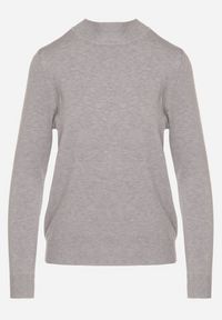 Born2be - Szary Gładki Sweter z Półgolfem w Stylu Casual Unallia. Okazja: na co dzień. Kolor: szary. Materiał: jeans. Długość rękawa: długi rękaw. Długość: długie. Wzór: gładki. Styl: casual #4