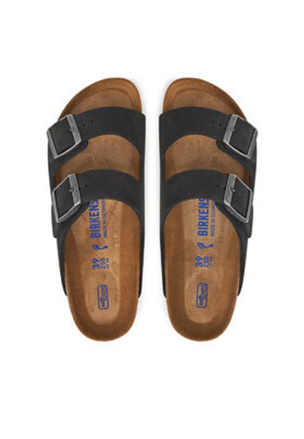 Birkenstock Klapki Arizona SFB 1019035 Czarny. Kolor: czarny. Materiał: skóra, nubuk