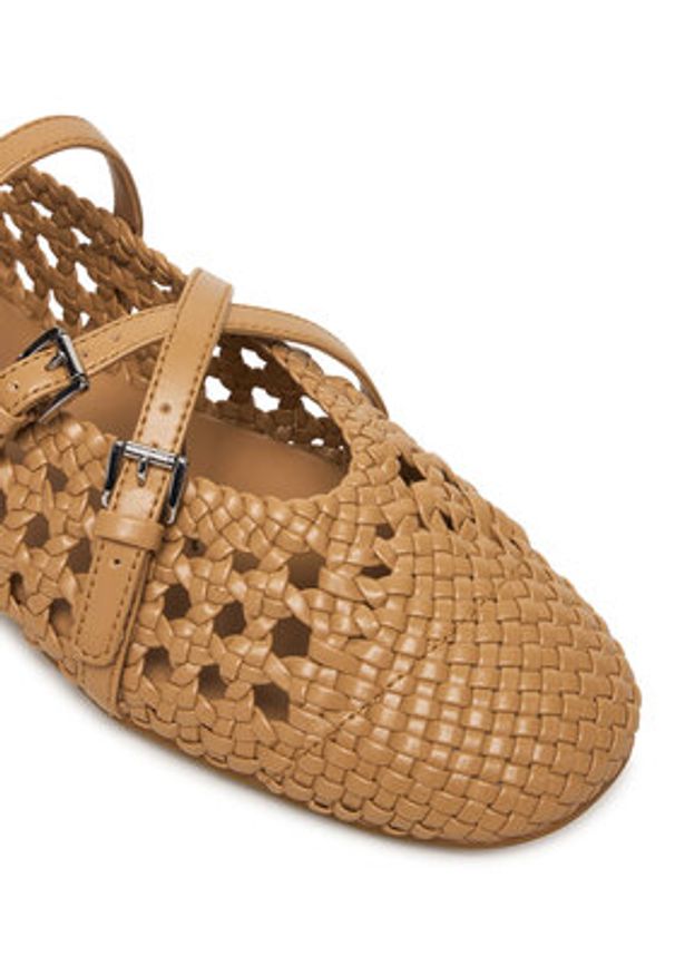 MICHAEL Michael Kors Baleriny Indy Flex 40S6IDFP1L Beżowy. Kolor: beżowy. Materiał: skóra