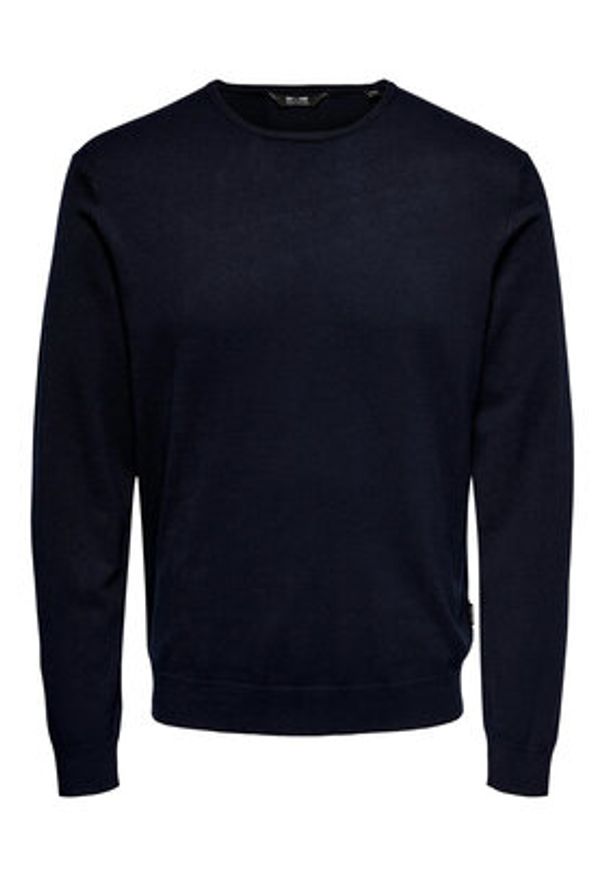 Only & Sons Sweter Wyler 22020088 Granatowy Regular Fit. Kolor: niebieski. Materiał: wiskoza