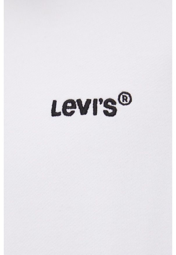 Levi's® - Levi's Bluza bawełniana męska kolor biały z aplikacją. Okazja: na spotkanie biznesowe. Kolor: biały. Materiał: bawełna. Wzór: aplikacja. Styl: biznesowy