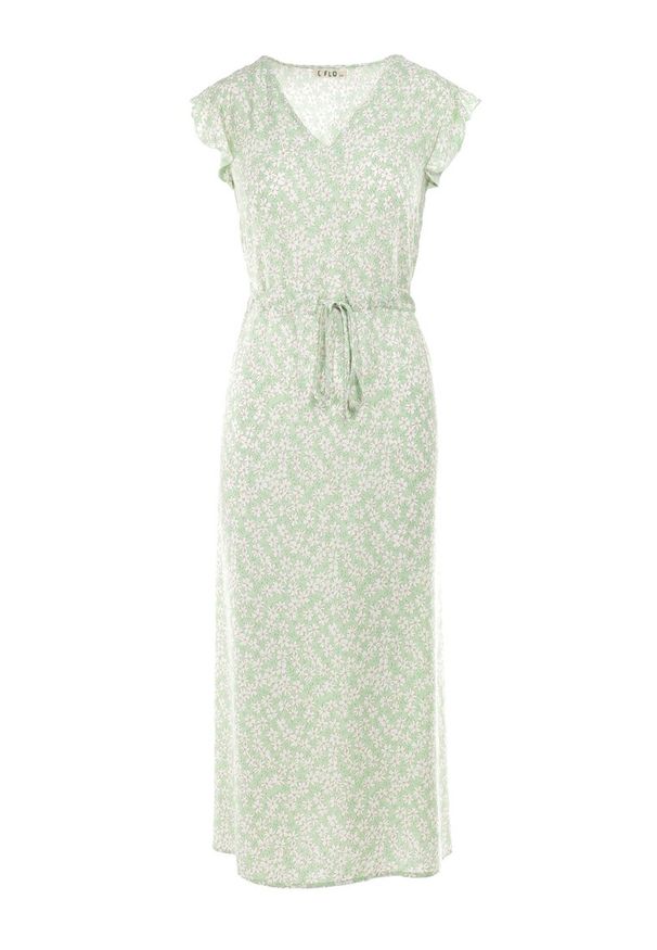 Born2be - Jasnozielona Sukienka z Wiskozy Iphea. Kolor: zielony. Materiał: wiskoza. Wzór: aplikacja, kwiaty. Typ sukienki: trapezowe. Długość: maxi